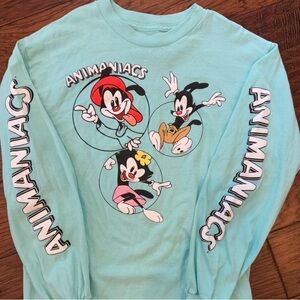 Animaniacs Long Sleeve Graphic Tee Yakko Wakko Dot Warner Bros Small